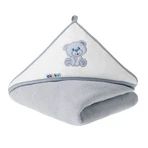 AKUKU, bath cover, with hood, 100 x 100 cm, 100% cotton, grey teddy bear, 1 piece