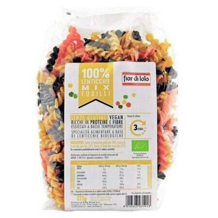 Fusilli-Nudeln Glutenfreie Linsenmischung, 225 g, Fior Di Loto