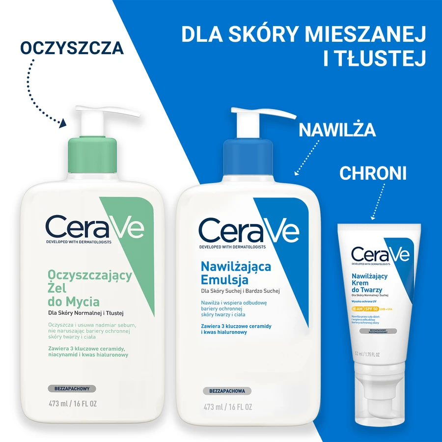 CeraVe, gel de curățare cu ceramide, piele normală și grasă, stoc, 473 ml