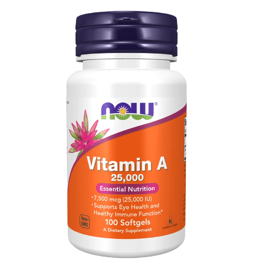 Now Foods Vitamin A 25000 j.m., witamina A, 100 kapsułek: ceny i cechy