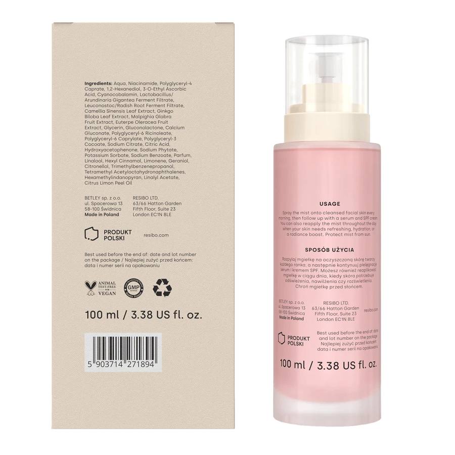Resibo All I Mist, ceață antioxidantă de iluminare, 100 ml