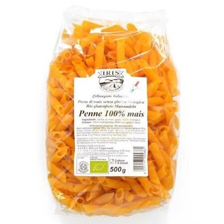 Pasta Penne de maíz sin gluten, 500 g, Iris Bio