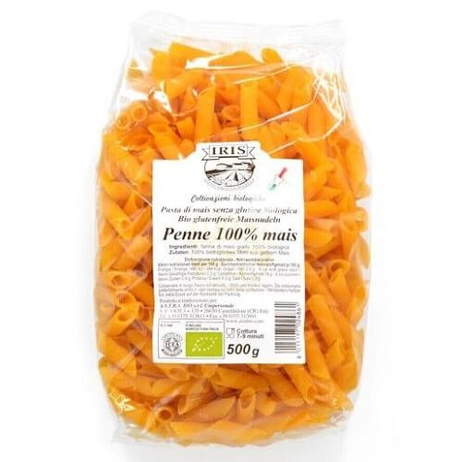 Pasta Penne de maíz sin gluten, 500 g, Iris Bio