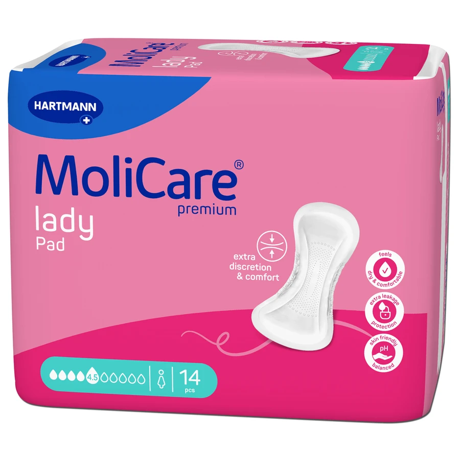 MoliCare Premium Lady Pad, tampoane absorbante anatomice, 4,5 picături, 14 bucăți