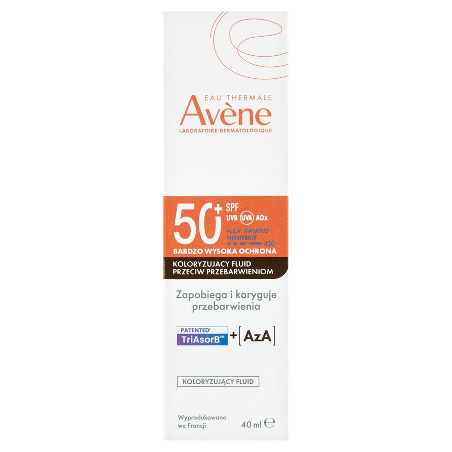 Avene Sun, bardzo wysoka ochrona przeciwsłoneczna, koloryzujący fluid przeciw przebarwieniom, SPF 50+, 40 ml: ceny i cechy