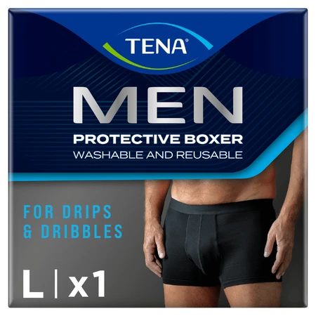 Tena Men Protective Boxer, boxeri reutilizabili pentru incontinență ușoară, negru, mărimea L, 1 buc