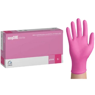 EasyCare Nitrile, guanti in nitrile, non sterili, senza polvere, rosa, taglia S, 100 pezzi
