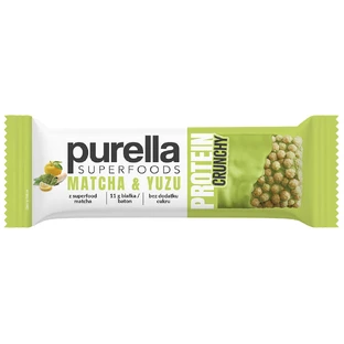 Purella Superfoods Protein Crunchy, barrita de proteínas, matcha & yuzu, 45 g