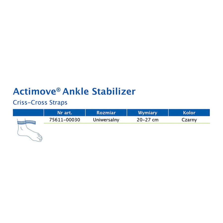 Actimove Sports Edition, stabilizator gleznă, negru, curele încrucișate, reglabil