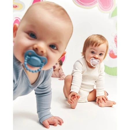 Luu Kids, chupete, posicionamiento, silicona, Cloudy Blue, 3-6 meses, 1 pieza