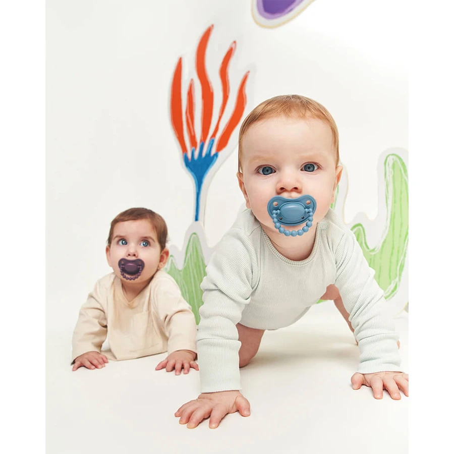 Luu Kids, chupete, posicionamiento, silicona, Cloudy Blue, 3-6 meses, 1 pieza