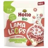 Holle Bio Lama Loops cereales para el desayuno, aros de manzana y fresa, a partir de 1 año, 125 g