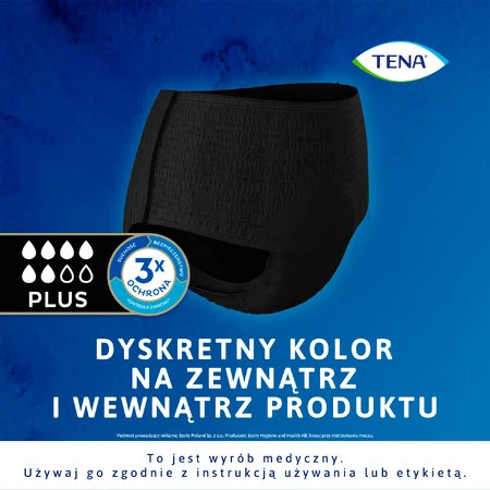 Tena Lady Pants Noir, saugfähige Slips, Größe M, 75-105 cm, Plus, 9 Stück