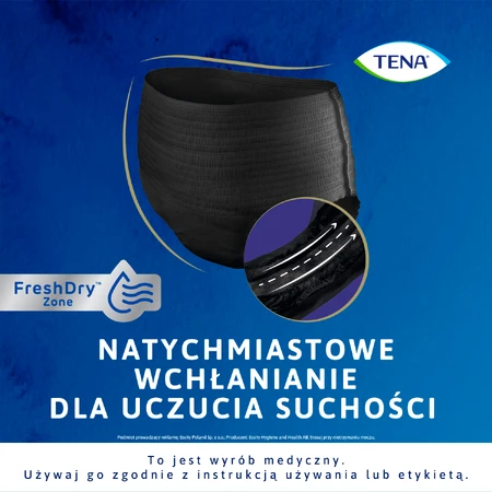 Tena Lady Pants Noir, saugfähige Slips, Größe M, 75-105 cm, Plus, 9 Stück