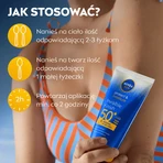 Set Nivea Sun Invisible Finish, loțiune solară hidratantă, SPF 50+, 150 ml + loțiune prelungitoare după plajă, 200 ml + geantă de plajă gratuită