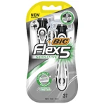 BIC Flex 5, rasoio da uomo, usa e getta, 5 lame, 3 pezzi