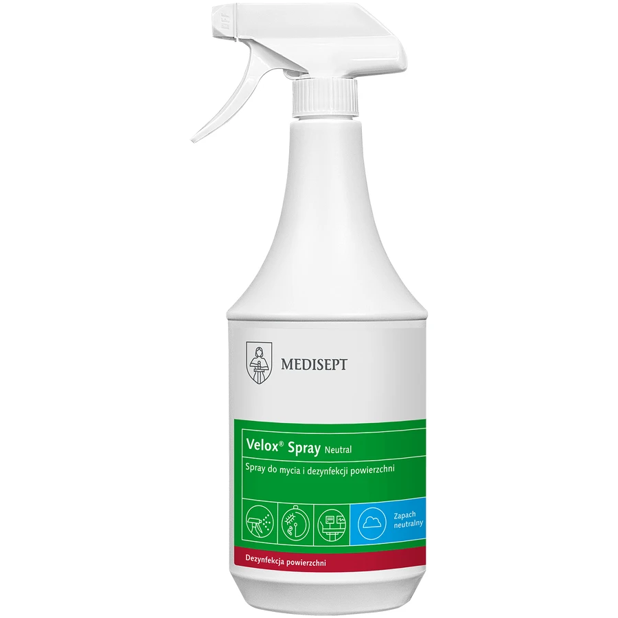 Medisept Velox Spray Neutro, spray per la pulizia e la disinfezione delle superfici, 1 L