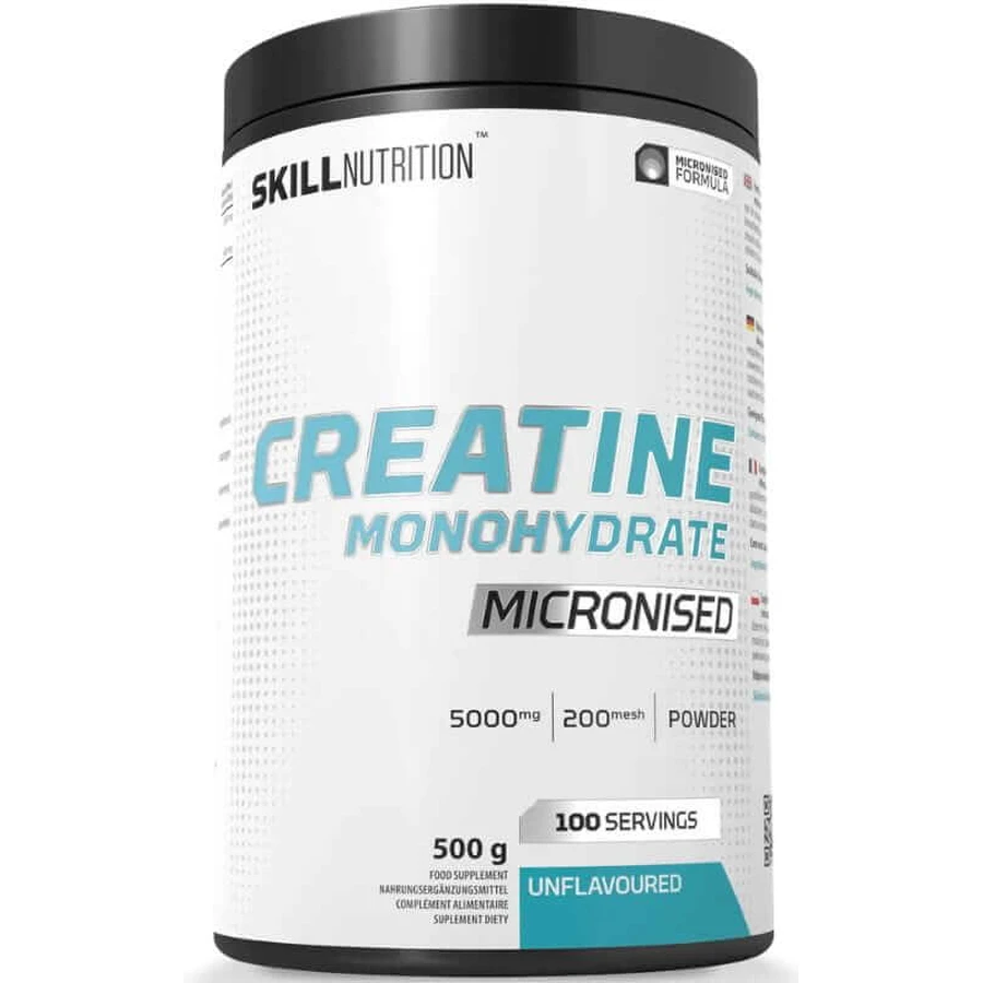 Creatine gemicroniseerd monohydraat - smaakloos - 500 g - Skill Nutrition