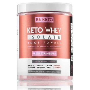 Keto Protein Isolate cu MCT - Căpșuni proaspete 300g BeKeto