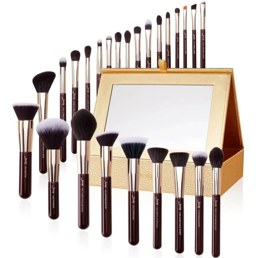 Jessup Zinfandel Makeup Tool Zestaw pędzli do makijażu T285, 25 sztuk + szkatułka: ceny i cechy