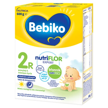 Set Bebiko 2R Nutriflor Expert, pappa di riso di proseguimento del latte, oltre i 6 mesi, 3 x 600 g + Boon, biberon con cannuccia Swig, 265 ml in omaggio