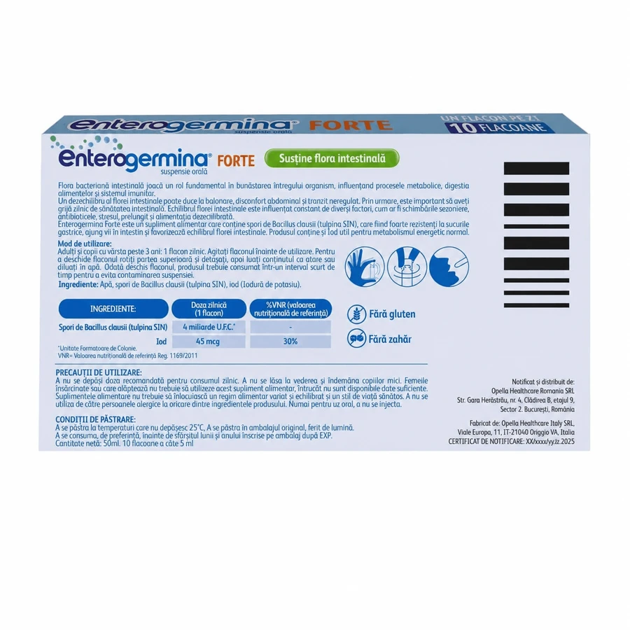 Enterogermina Forte ,10 viales de 5 ml de suspensión oral, Sanofi