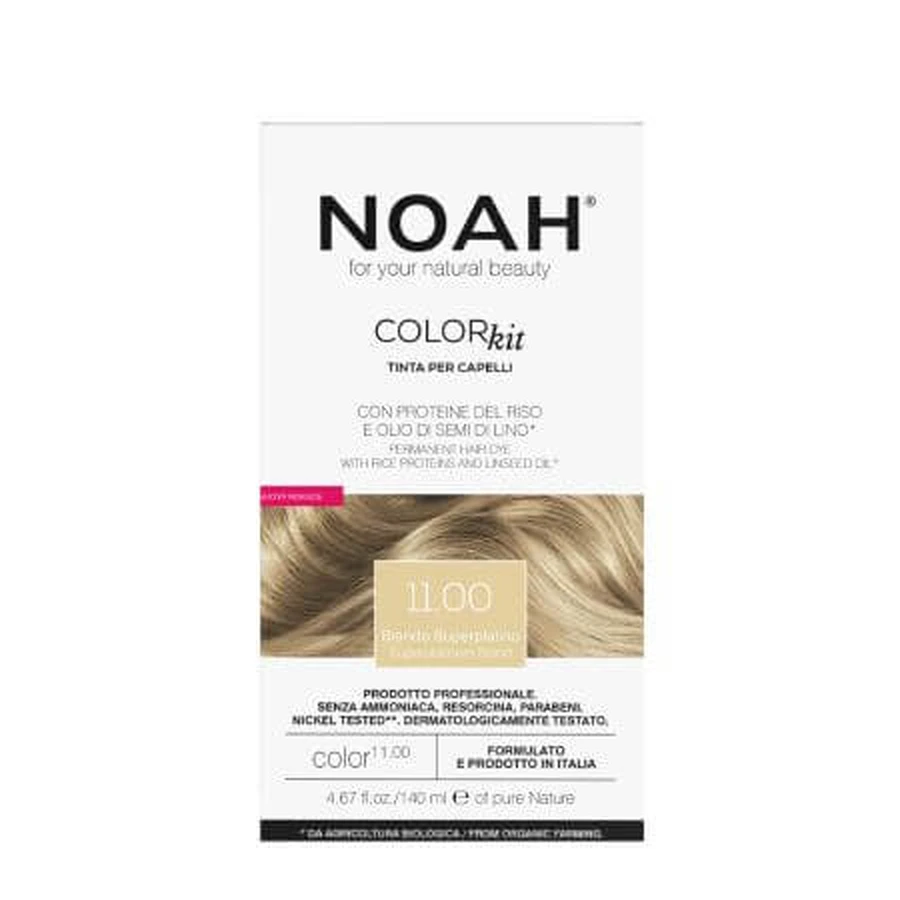 Colore naturale per capelli, Biondo Super Platino 11.00, 140 ml, Noah
