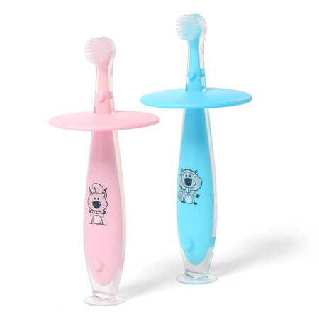 Cepillo de dientes para niños, azul/rosa, Babyono