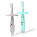 Brosse à dents pour enfants, verte ou grise, Babyono
