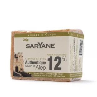 Auténtico jabón de Alepo con aceite de laurel 12%, 190 g, Saryane
