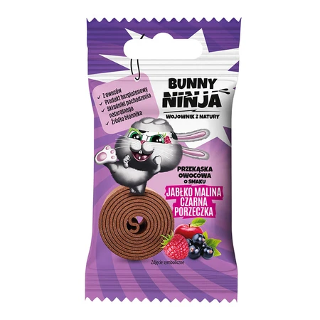 Bunny Ninja Fruit Rolls set, gustare de fructe, 4 x 15 g + carte de colorat gratuită