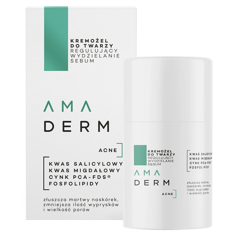 Amaderm Acné, gel crema seborregulador facial, 50 ml