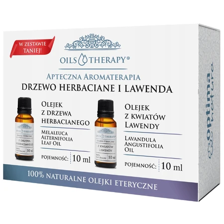 Optima Natura Oils Therapy Apothecary Aromaterapie Kit, arbore de ceai, 10 ml + lavandă, 10 ml