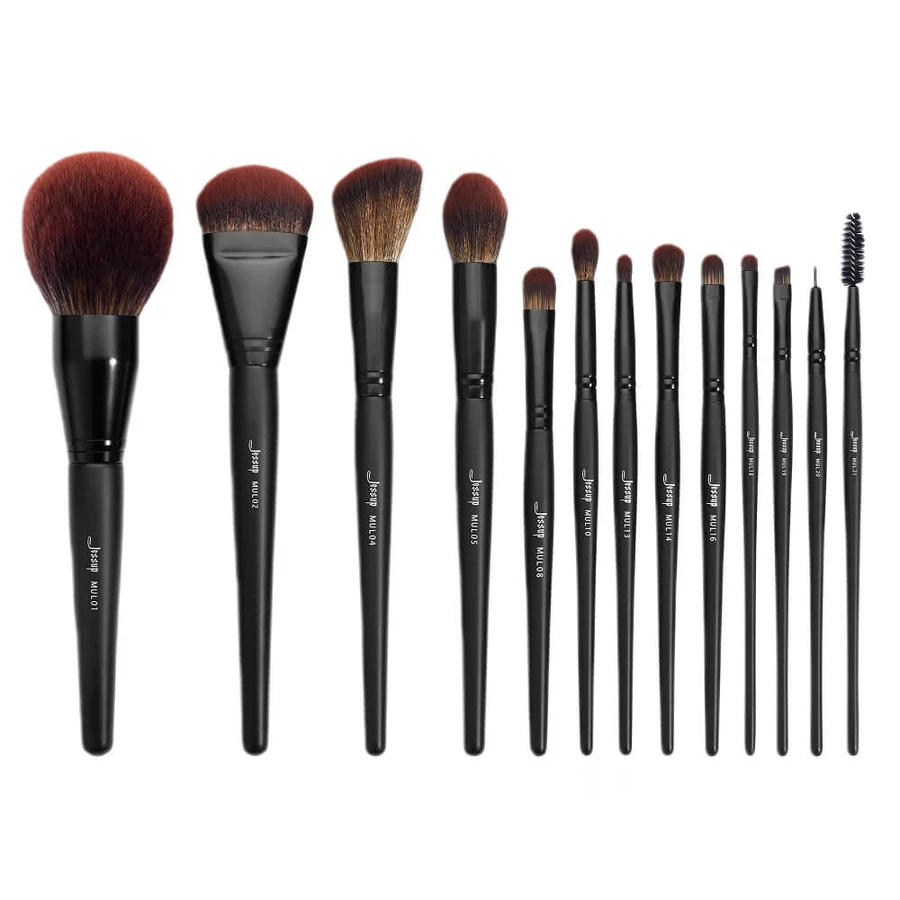 Jessup Makeup Lover Makeup Brush Collection Phantom Black set di pennelli da trucco, 13 pezzi