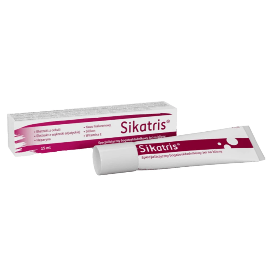 Sikatris, specjalistyczny bogatoskładnikowy żel na blizny, 15 ml: ceny i cechy