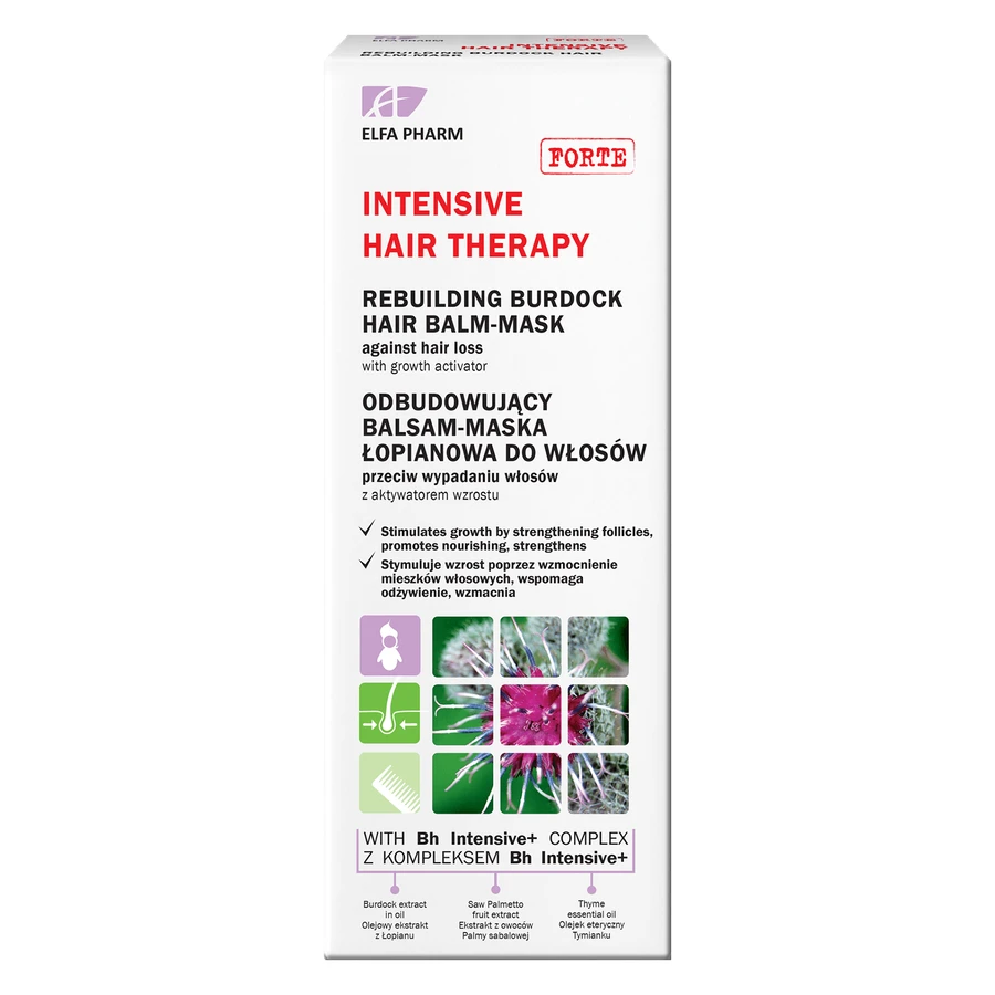 Elfa Pharm Intensive Hair Therapy, baume-masque à la bardane contre la chute des cheveux, 200 ml