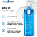 La Roche-Posay Lipikar set, gel nettoyant doux pour le visage et le corps, peau sensible, 400 ml + réserve, 400 ml