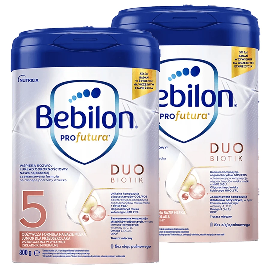 Set Bebilon Profutura DuoBiotik 5, fórmula nutritiva a base de leche, para preescolar, 2 x 800 g