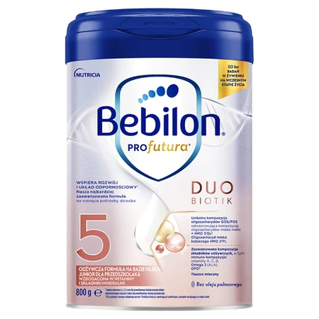 Set Bebilon Profutura DuoBiotik 5, fórmula nutritiva a base de leche, para preescolar, 2 x 800 g