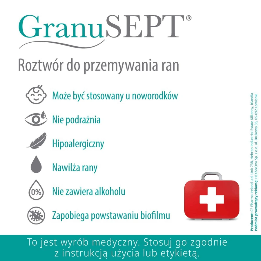 GranuSept, soluție de curățare a rănilor, 250 ml