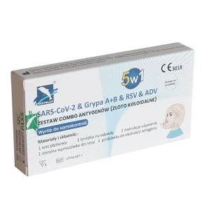 Deepblue, kit combo antigen 5 în 1, SARS-CoV-2 & Influenza A/B & RSV & ADV, test de diagnostic pentru 5 viruși, 1 buc