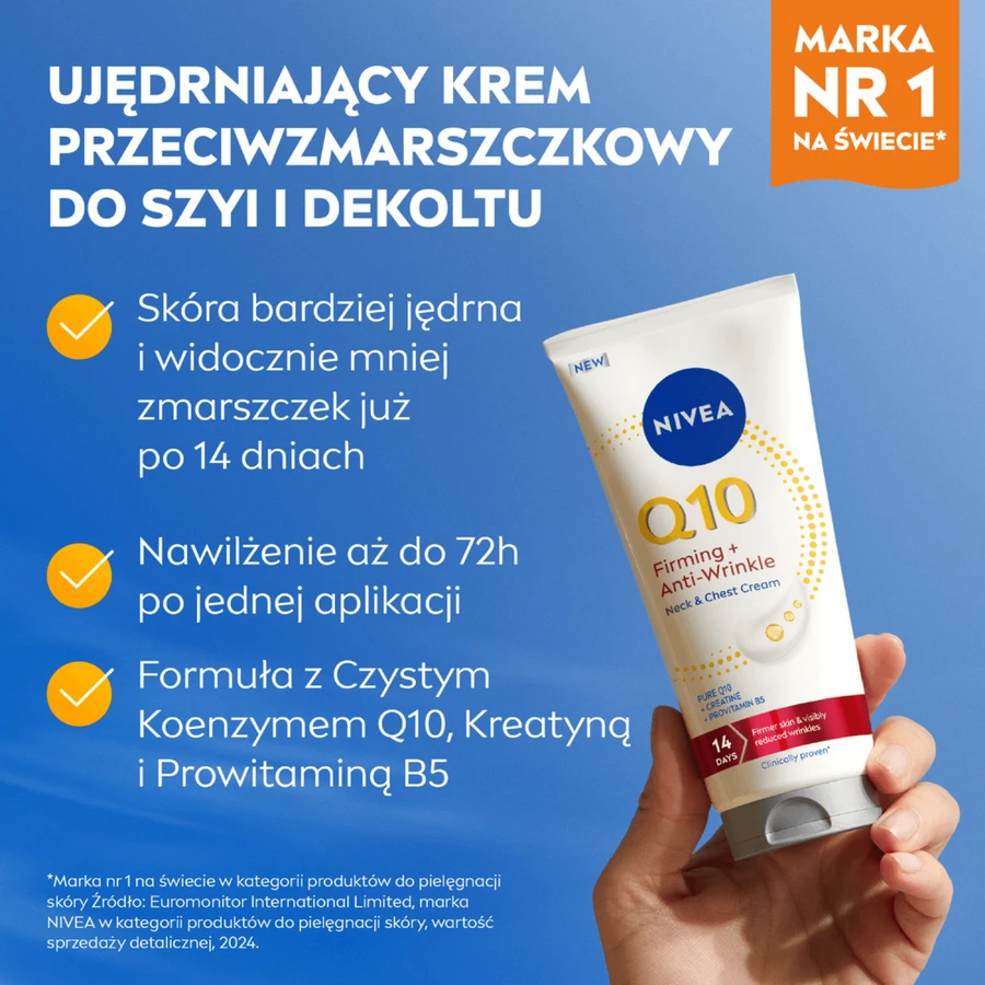 Nivea Q10, crema antiarrugas reafirmante para cuello y escote, 200 ml