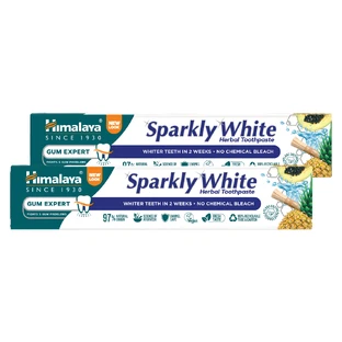 Himalaya Sparkly White set, tandpasta op kruidenbasis, whitening, 2 x 75 ml