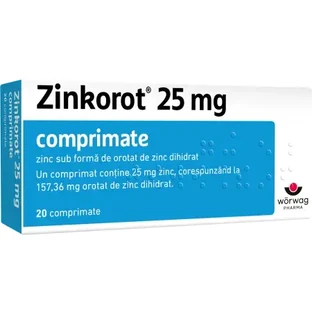 Zinkorot, 25 mg, 20 comprimate, Worwag