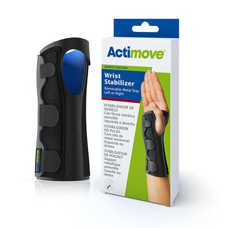 Actimove Sports Edition, órtesis estabilizadora de muñeca izquierda o derecha, con férula, negra, talla M