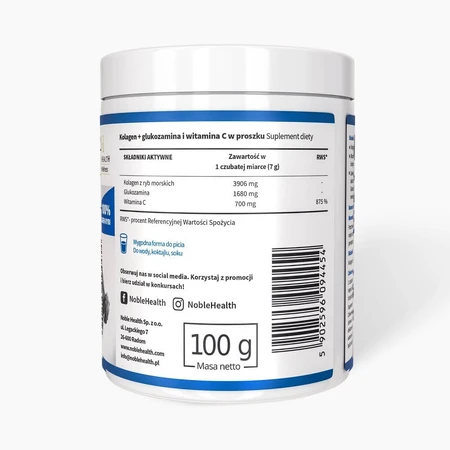 Noble Health Colágeno + Glucosamina y Vitamina C, 100 g