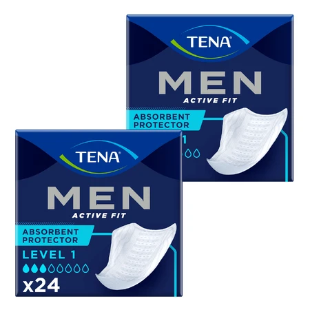 Zestaw Tena Men Active Fit, wkładki anatomiczne dla mężczyzn, Level 1, 2 x 24 sztuki: ceny i cechy