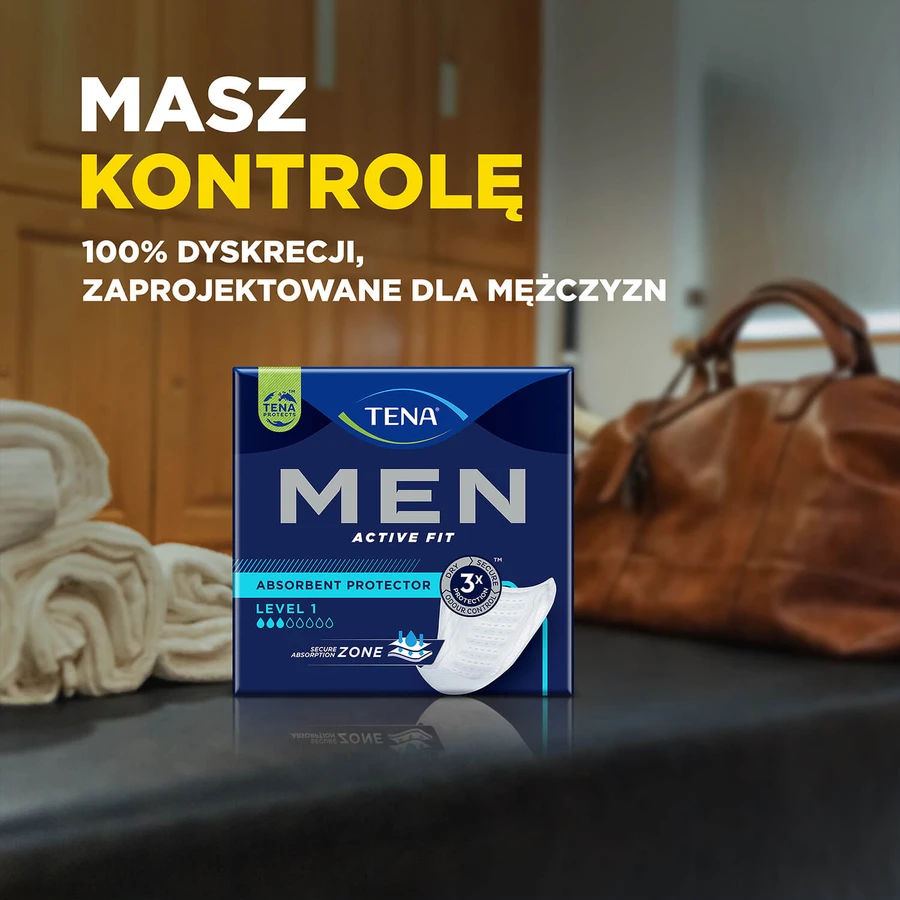 Zestaw Tena Men Active Fit, wkładki anatomiczne dla mężczyzn, Level 1, 2 x 24 sztuki: ceny i cechy