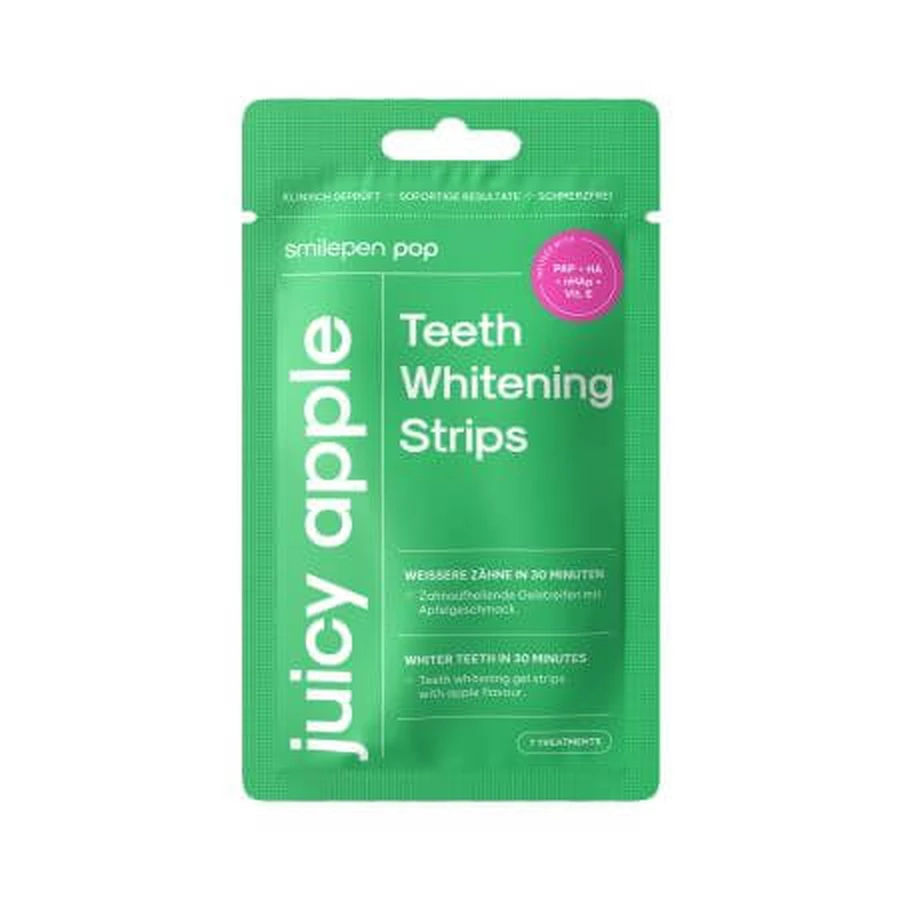 Strisce sbiancanti per denti, Pop Juicy Apple, 7x2 pezzi, Smilepen Pop