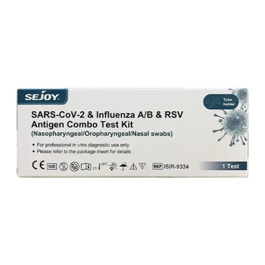 Test combiné Sejoy pour le Sars-CoV-2, la grippe A/B et l'antigène du VRS, 1 pièce
